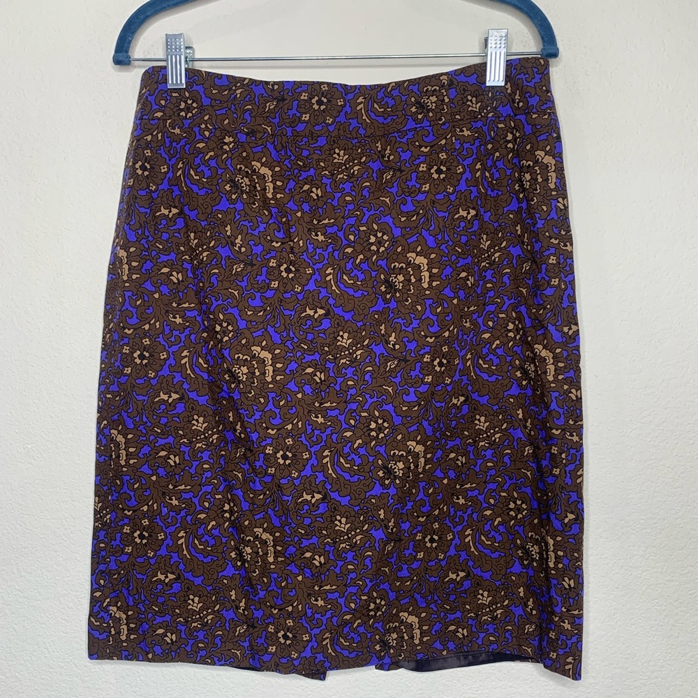 J. Crew Floral Cotton Pencil Skirt, Size 8